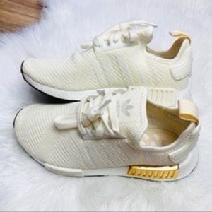 Womens 9.5 Adidas NMD R1 Cream Gold